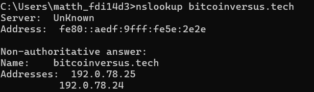 Command #4: Nslookup (Windows&nbsp;OS)
