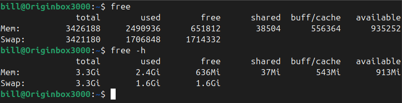 Command #12 – free (Linux&nbsp;OS)