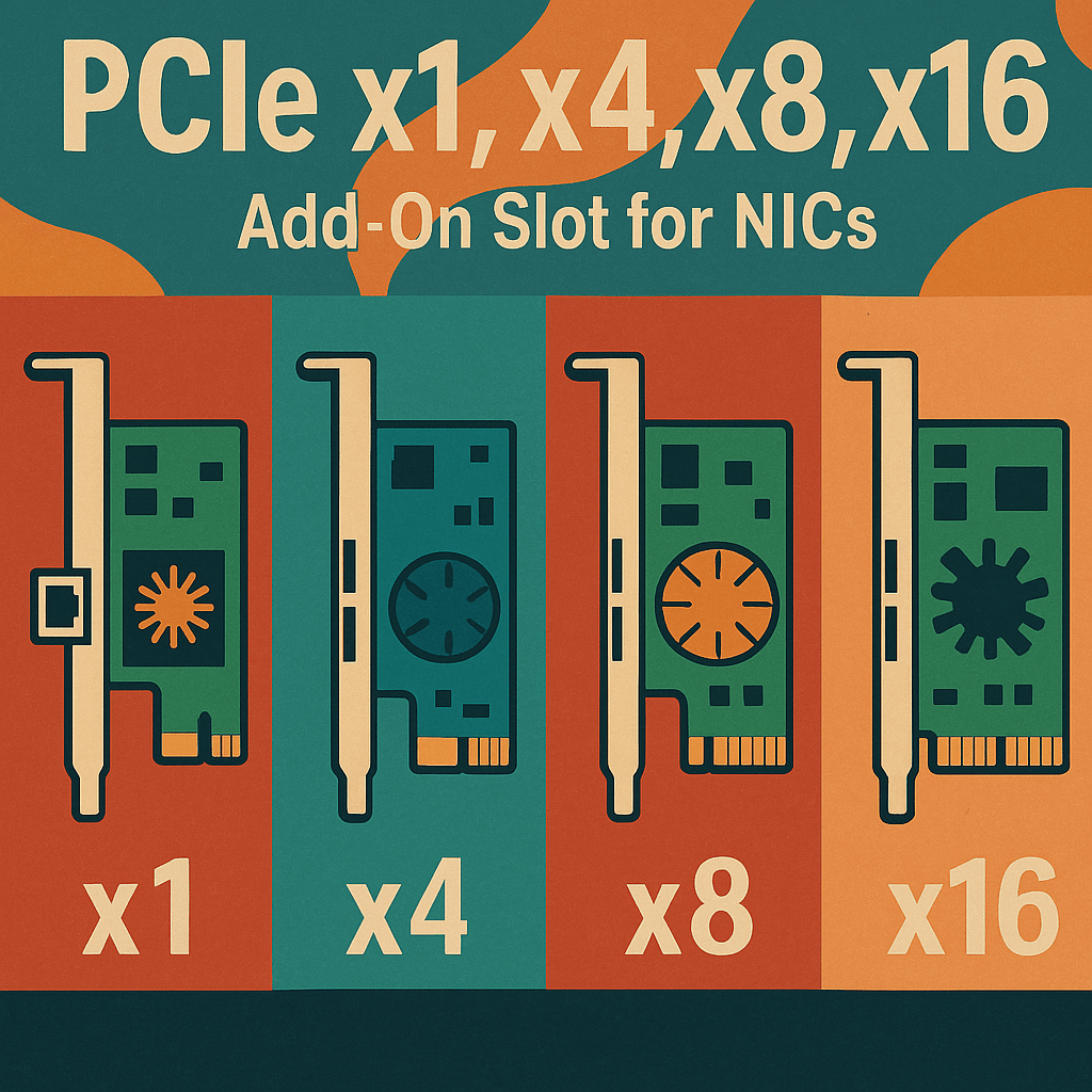 PCIe x1, x4, x8, x16 – Slot Types for Add-On&nbsp;NICs
