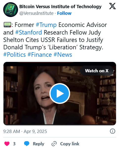 Judy Shelton Compares Trump’s Economic ‘Liberation’ to Russia’s 1980s&nbsp;Perestroika