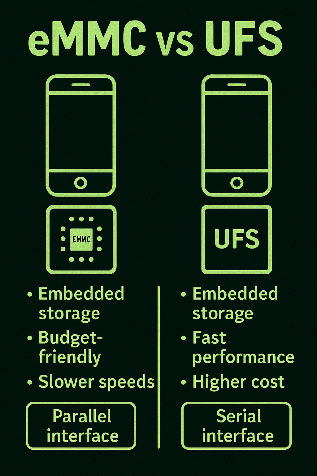 eMMC vs UFS – Embedded Storage&nbsp;Technologies