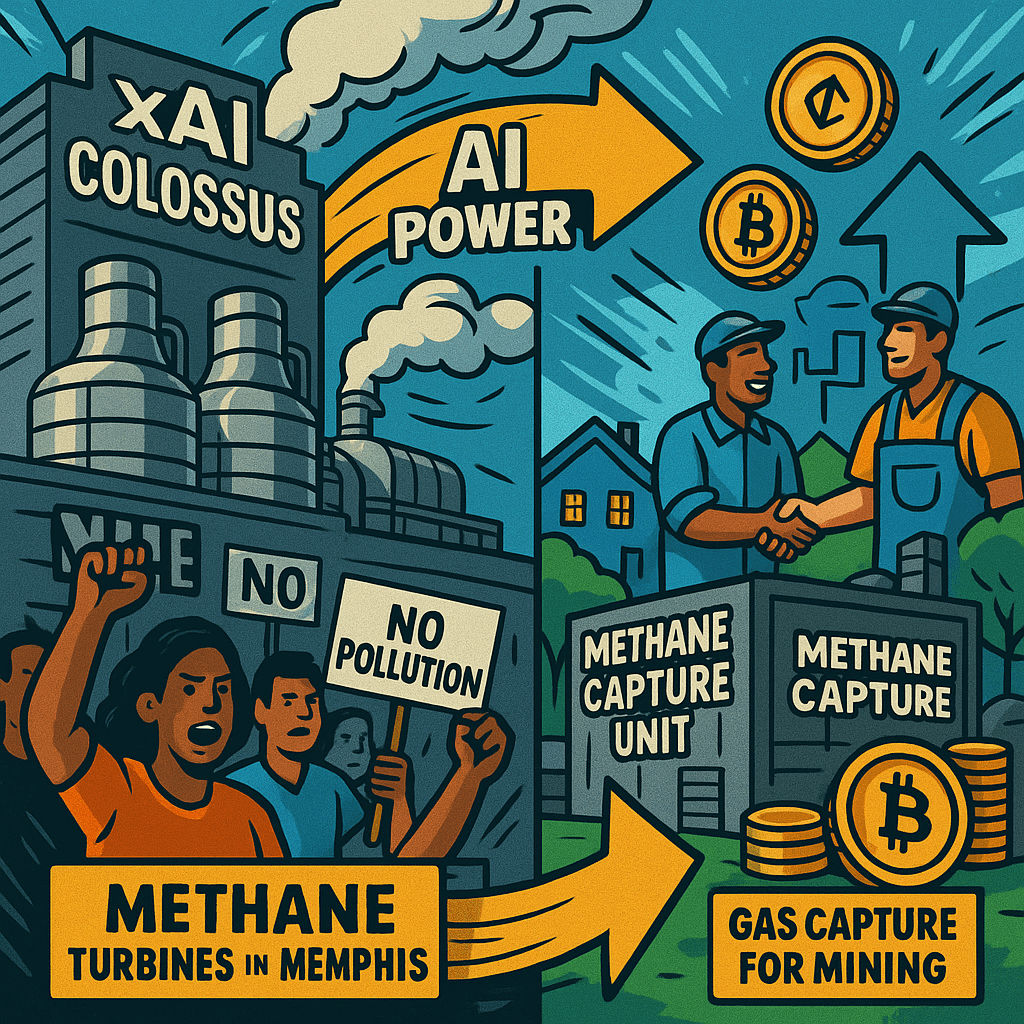 xAI Receives Permit to Run Methane Turbines at Memphis Data Center, Could Bitcoin Mining Solve Excess Pollution&nbsp;Problem?