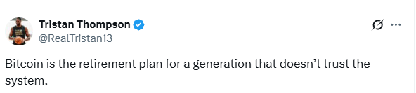 Tristan Thompson Declares “Bitcoin Is the Retirement Plan for a Generation That Doesn’t Trust the System”