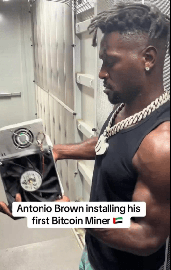 Former NFL Star Antonio Brown Installs Bitcoin Rig in Dubai