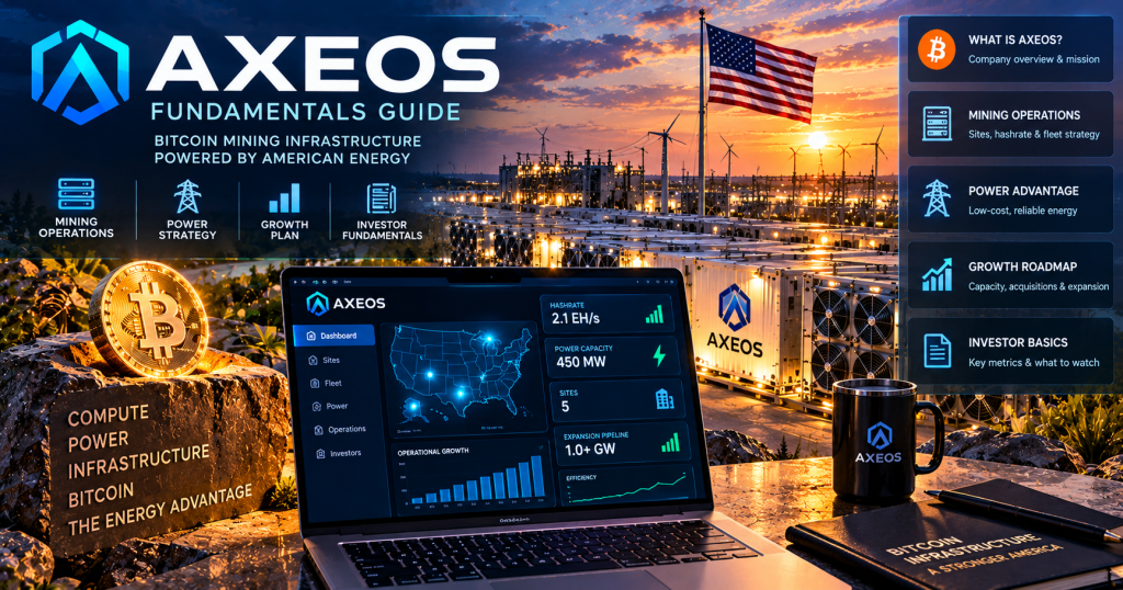 BitcoinVersus.Tech fundamentals-guide artwork for AxeOS and open-source Bitcoin mining.