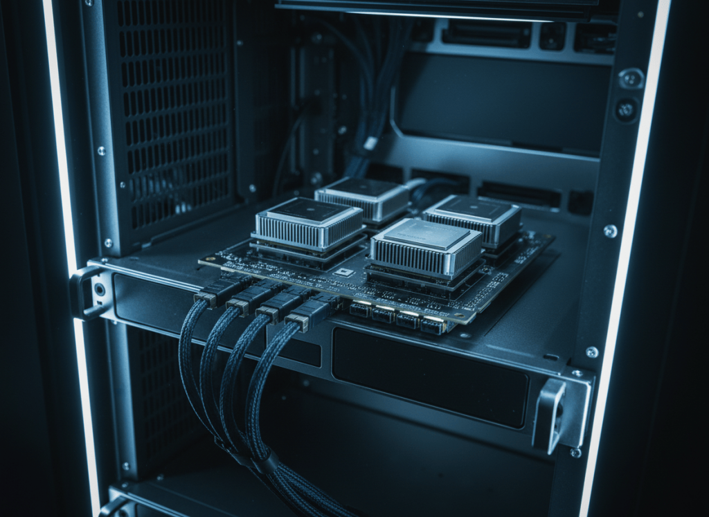 AI inference accelerator hardware installed in a data-center server
