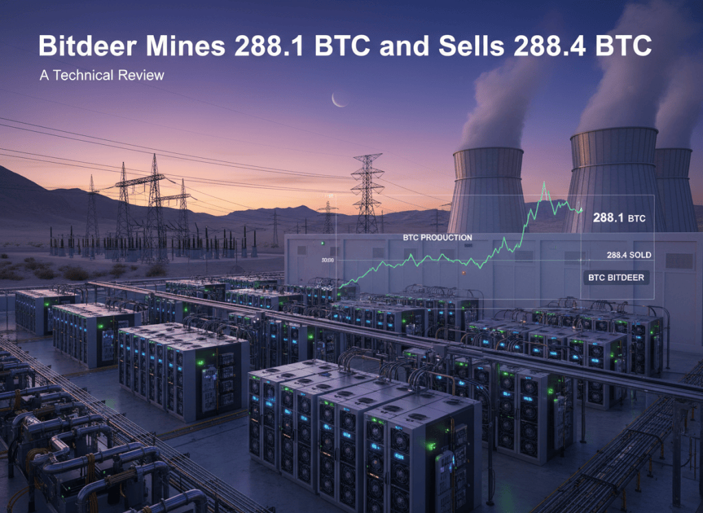 Bitdeer Mines 288.1 BTC and Sells 288.4&nbsp;BTC