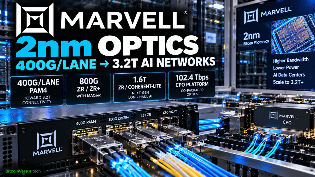 Marvell 2 nanometer optical networking technology for 3.2T AI data center networks