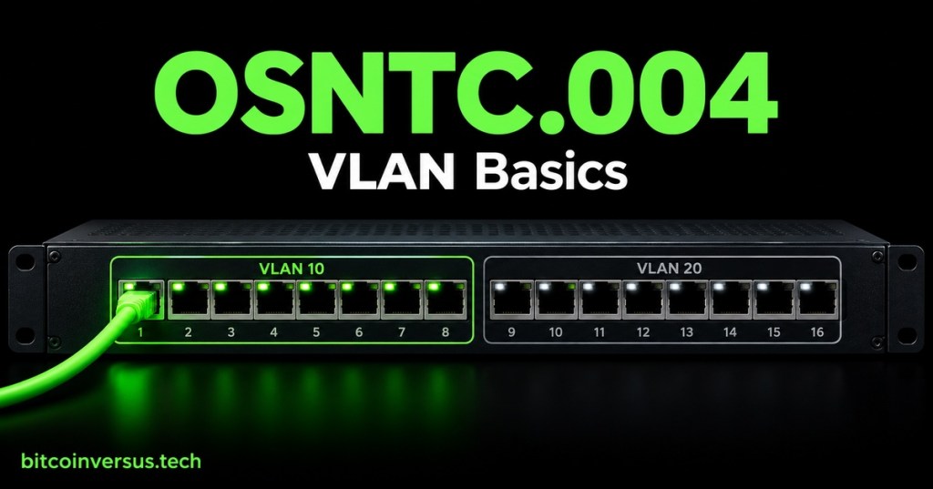 A managed network switch with its first ports grouped as VLAN 10 and the remaining ports grouped as VLAN 20, illustrating logical separation.