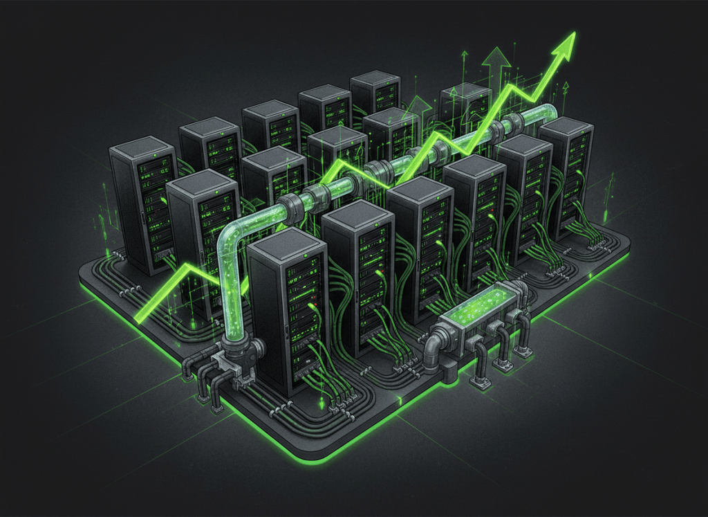 High-density AI GPU data center illustrating rising cloud compute prices