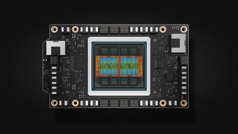 AMD Instinct MI350X accelerator photographed for AMD's product press kit