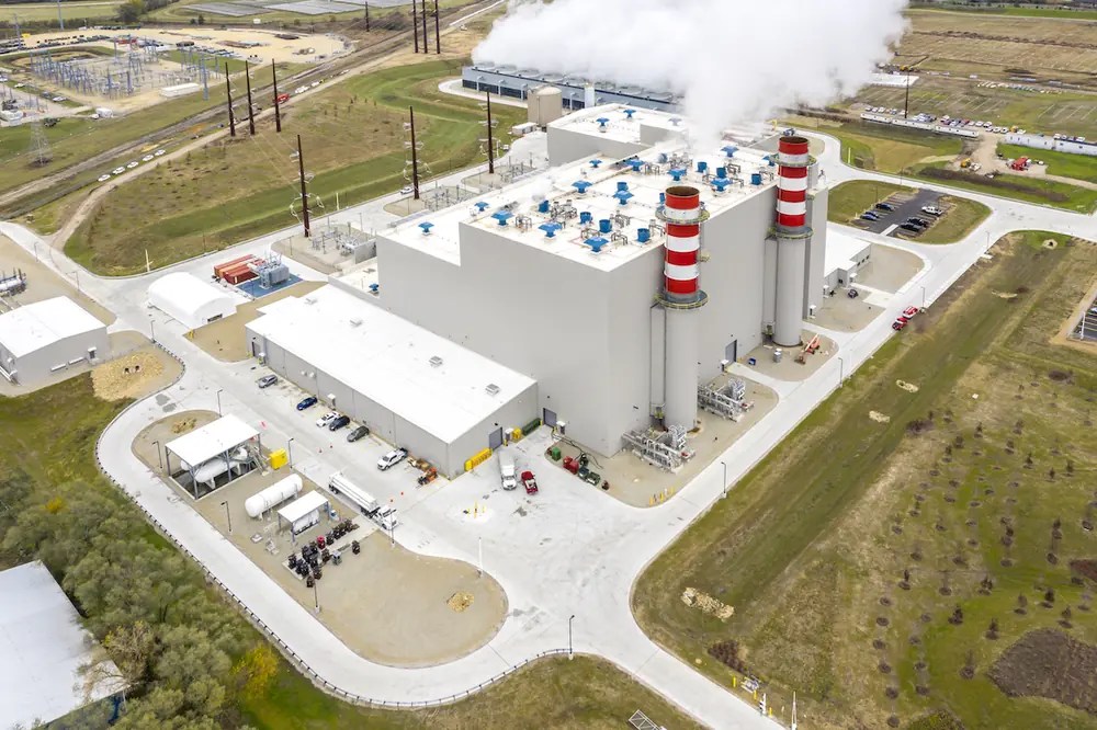 Aerial photograph of the existing West Riverside Energy Center near Beloit Wisconsin