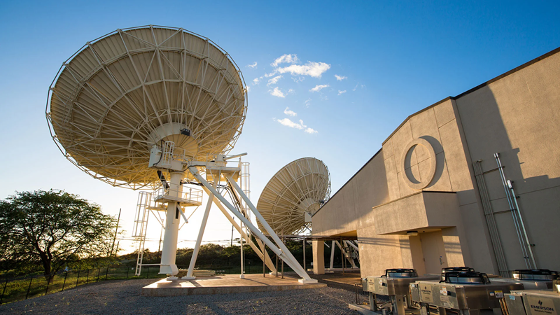 Satellite antennas at AlohaNAP in Kapolei