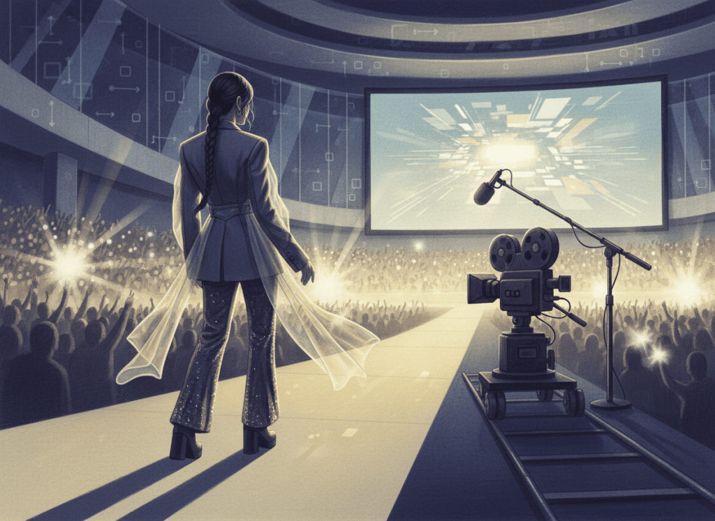 K-pop star transitioning from arena performance into a solo documentary film and streaming release