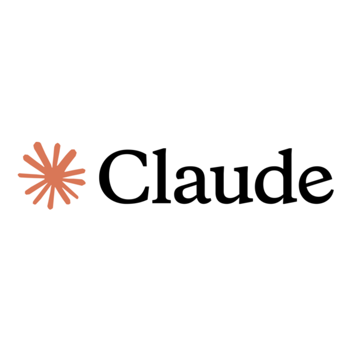 Claude AI wordmark and orange emblem