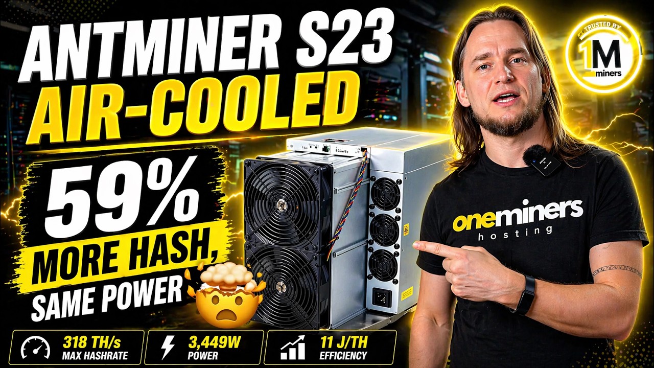Actual Antminer S23 air-cooled miner in a hands-on video