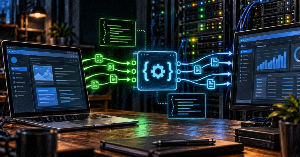Two software applications exchanging structured data through an API interface