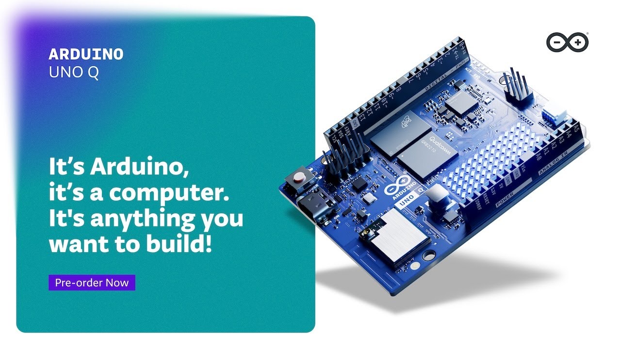 Arduino UNO Q board shown in the official Arduino launch video