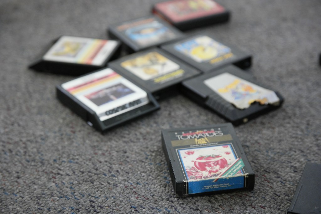 Vintage Atari 2600 game cartridges photographed by Kevin Savetz
