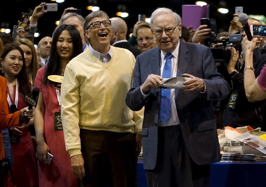 Bill Gates and Warren Buffett together at a Berkshire Hathaway event
