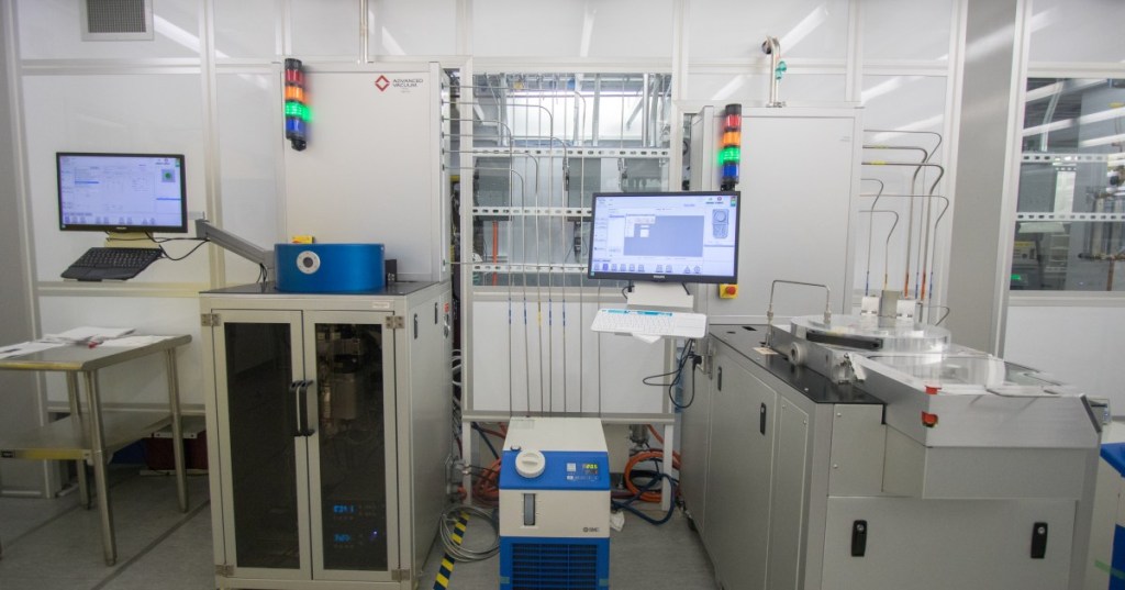 Semiconductor cleanroom equipment at the UC Davis Center for Nano-MicroManufacturing, which includes dry etching tools.