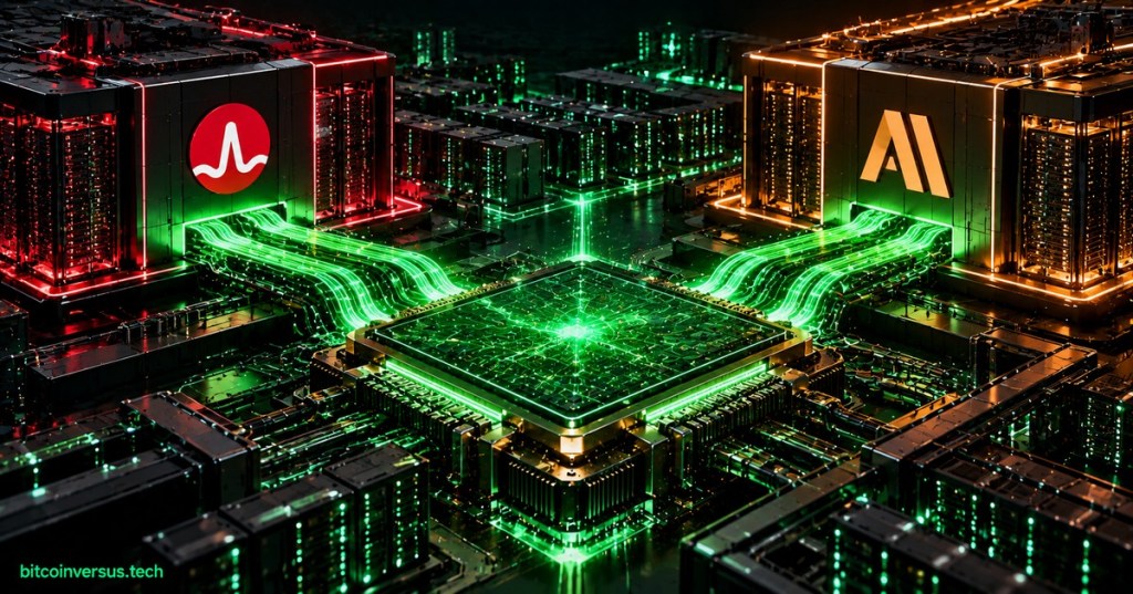 Broadcom and Anthropic AI infrastructure financing illustrated with data center servers and custom silicon