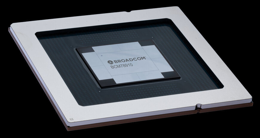 Broadcom Tomahawk 6 BCM78910 Ethernet switch ASIC silicon package