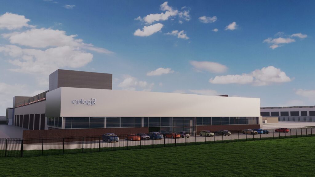Official Cologix rendering showing COL8 data center at Johnstown campus in Ohio