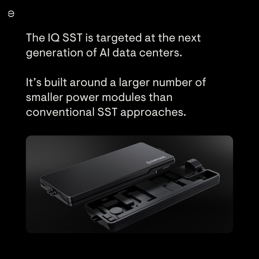 Official Enphase conceptual render of compact black IQ SST power module components