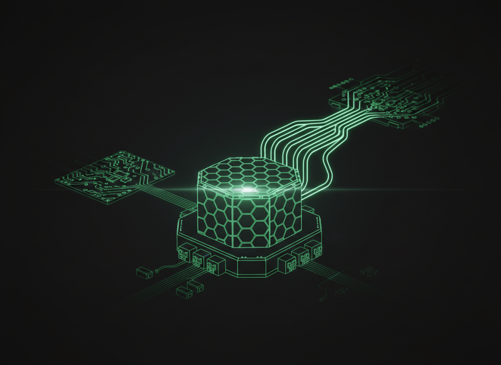 Technical illustration of a compact advanced nuclear microreactor with heat pipes