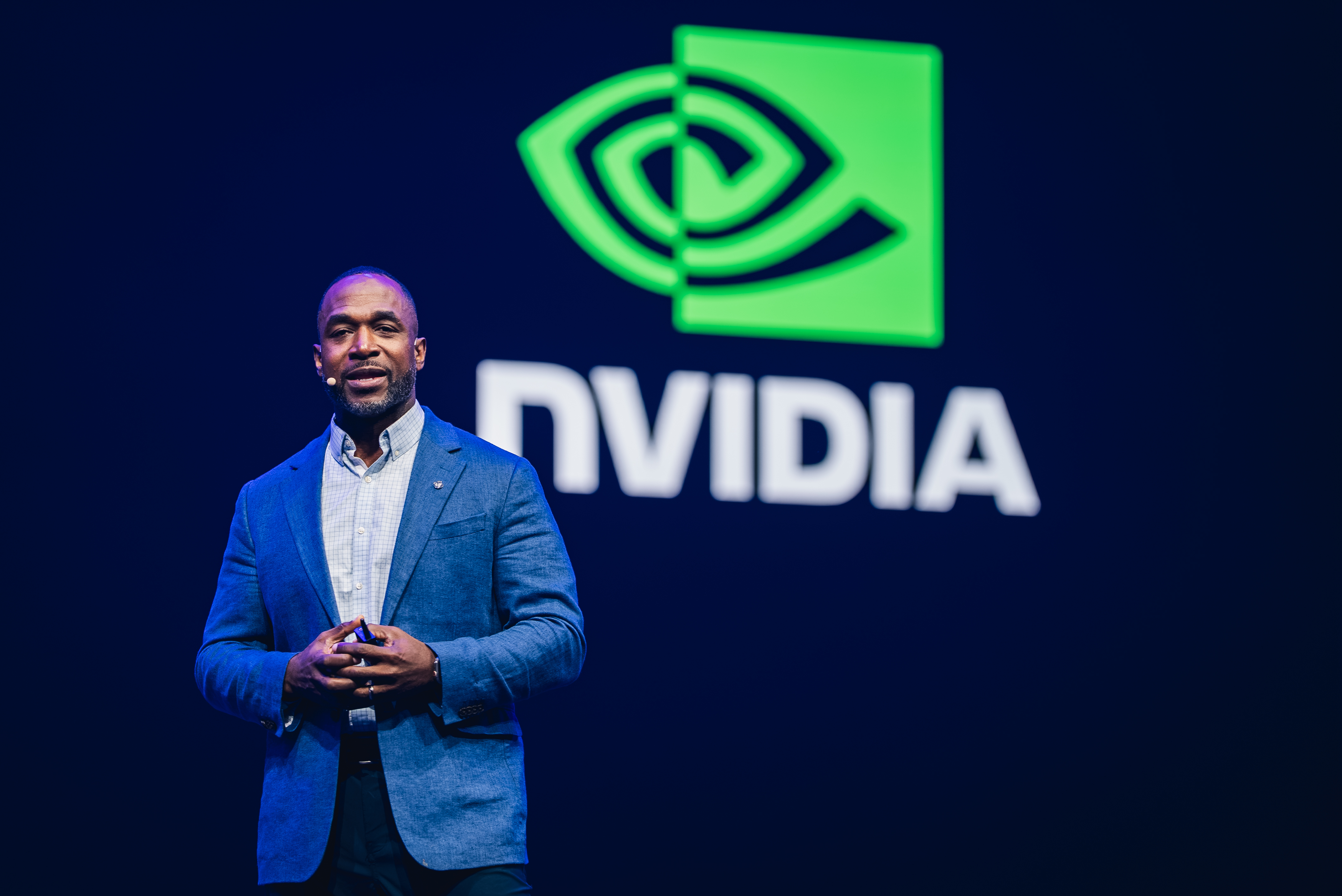 NVIDIA senior director Dion Harris at the NVIDIA-branded HHTD26 keynote in Taipei
