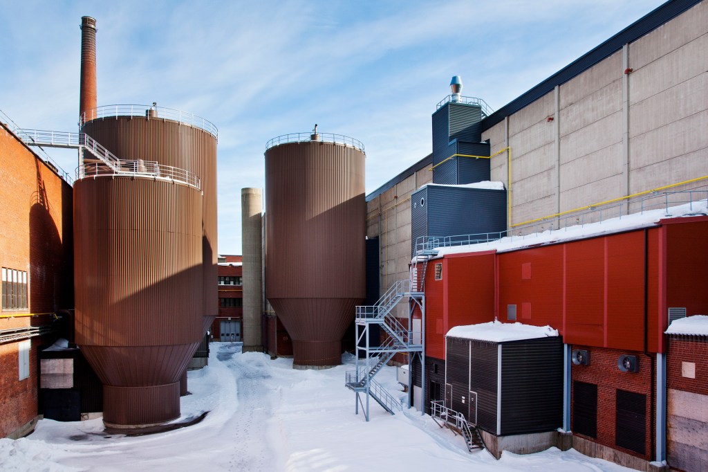 Google's Hamina, Finland data center exterior and cooling infrastructure, showing the company's established Finnish data center operations.