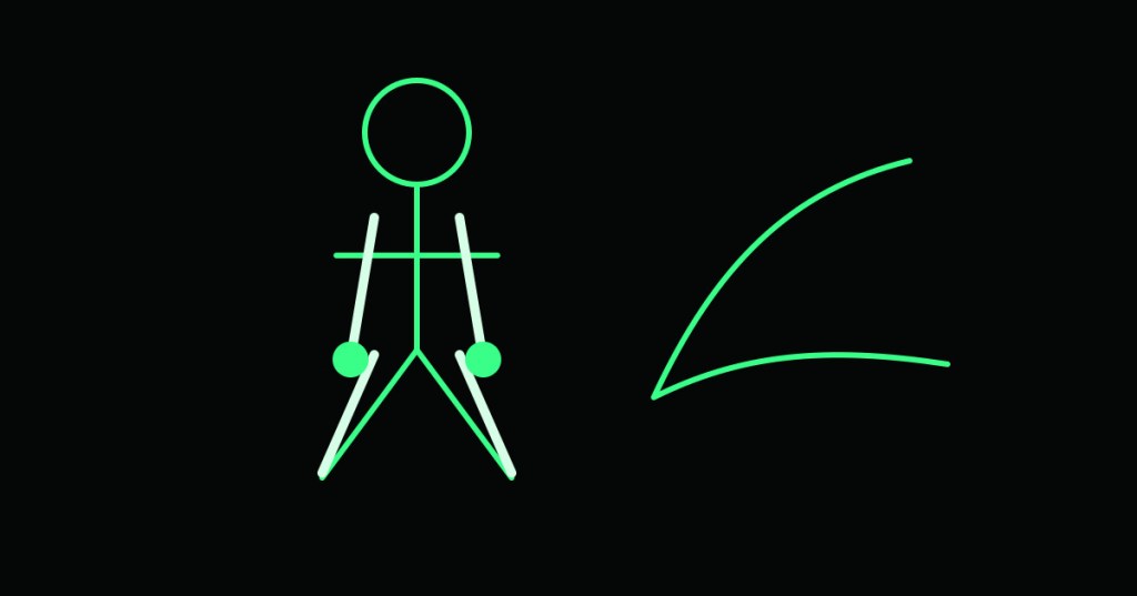 Wordless technical illustration of a soft robotic exosuit assisting human walking and rehabilitation.