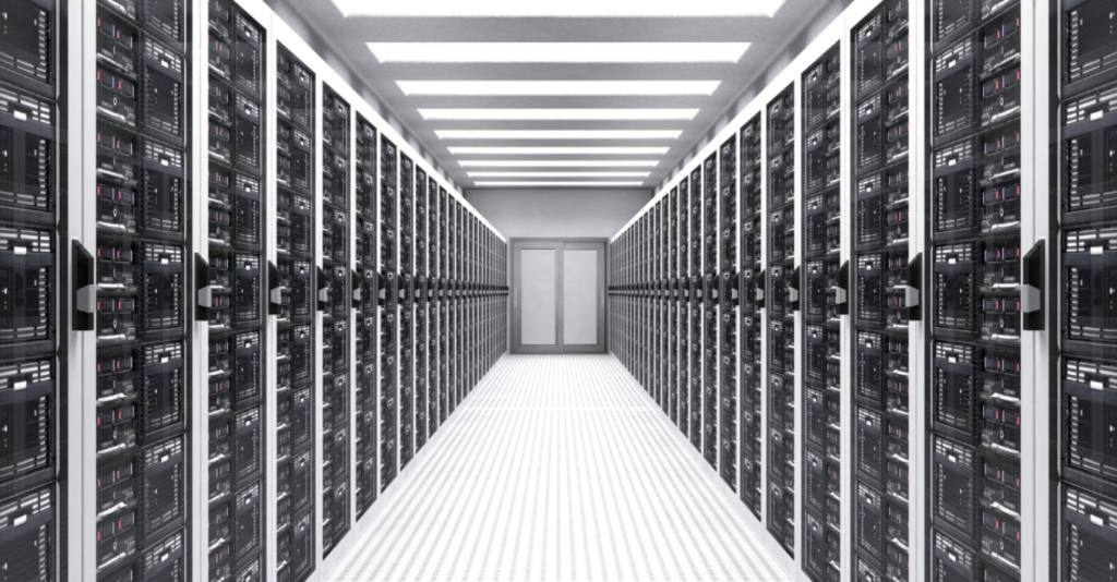 Infineon press image illustrating AI data center server power infrastructure.