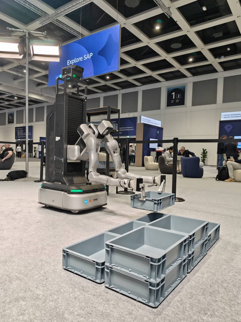 Official Intel Newsroom image of the partners’ SAP TechEd physical AI robotics demonstration