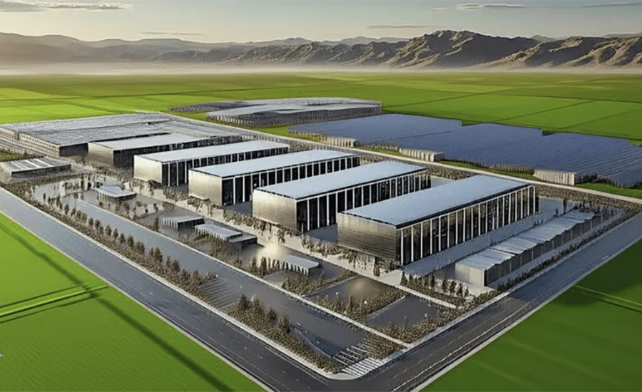 Conceptual rendering of the Joule and Caterpillar proposed high-performance computing buildings in rural Utah