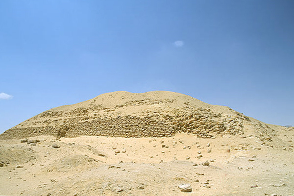 Authentic photograph of the low surviving masonry mound of the Layer Pyramid at Zawyet el-Aryan