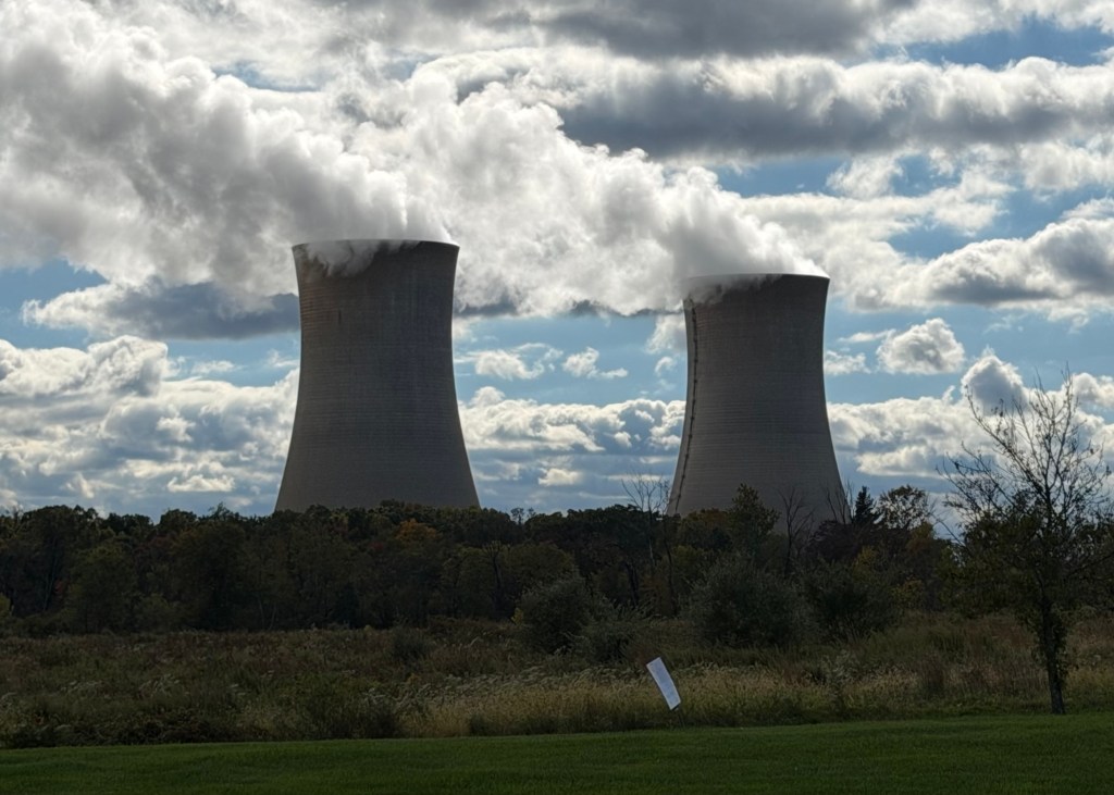Limerick nuclear power station Pennsylvania cooling towers photographed in October 2026