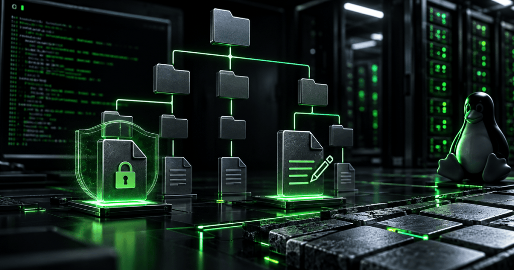 Linux terminal and protected filesystem files illustrating immutable and append-only attributes
