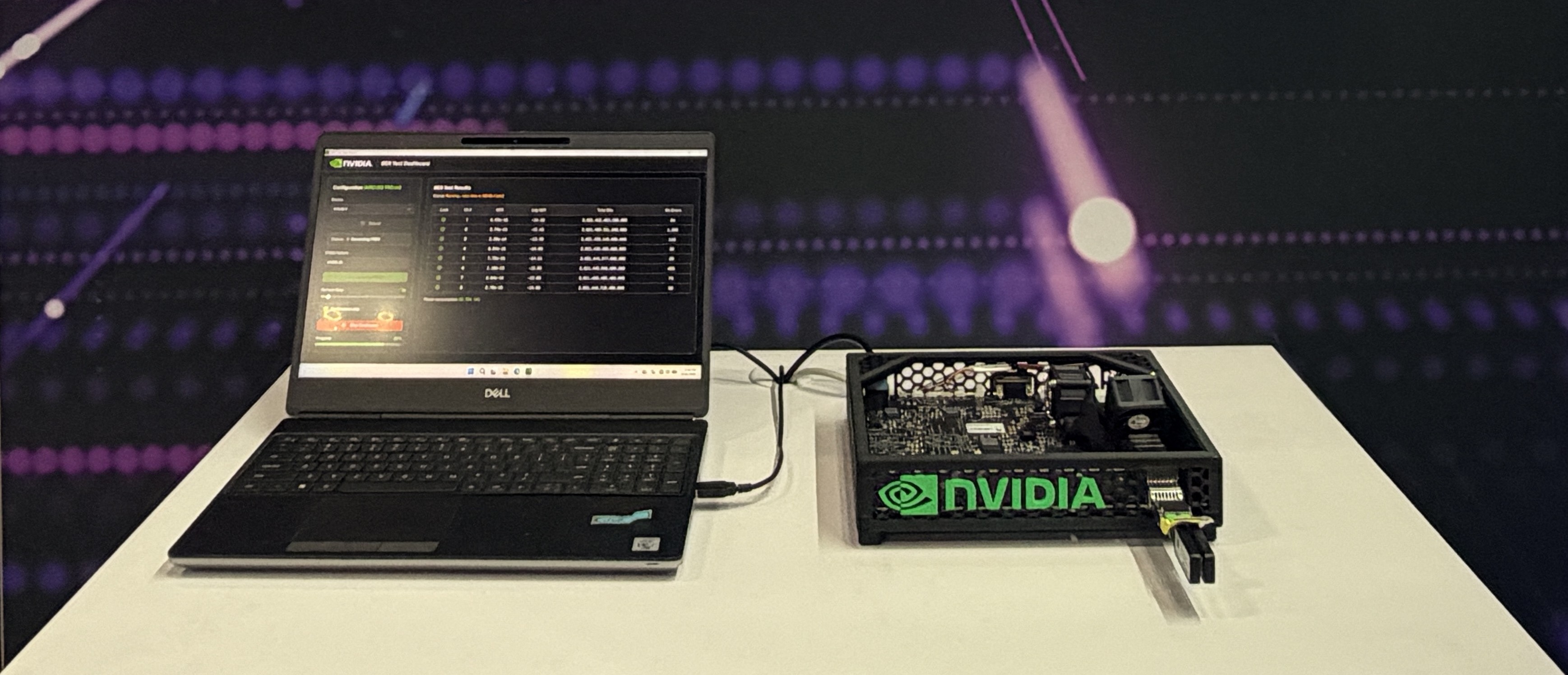 Optical transceiver and measurement equipment at a photonics demonstration