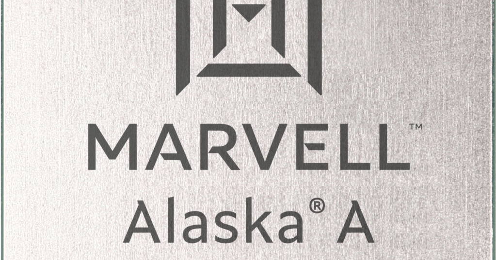 Official Marvell Alaska A 1.6T active electrical cable DSP product image.