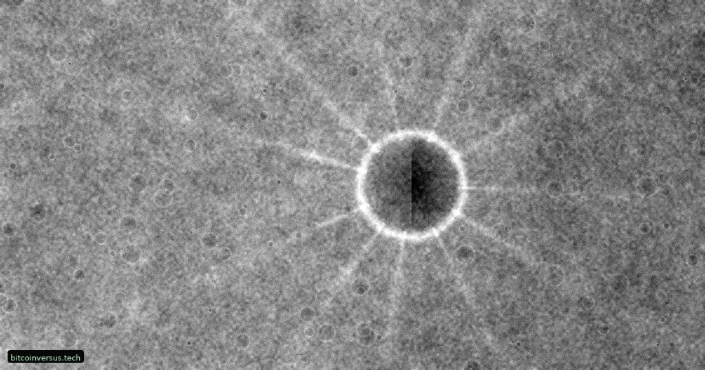 Photorealistic editorial view of the fresh McGetchin impact crater on the Moon, surrounded by bright ejecta rays.