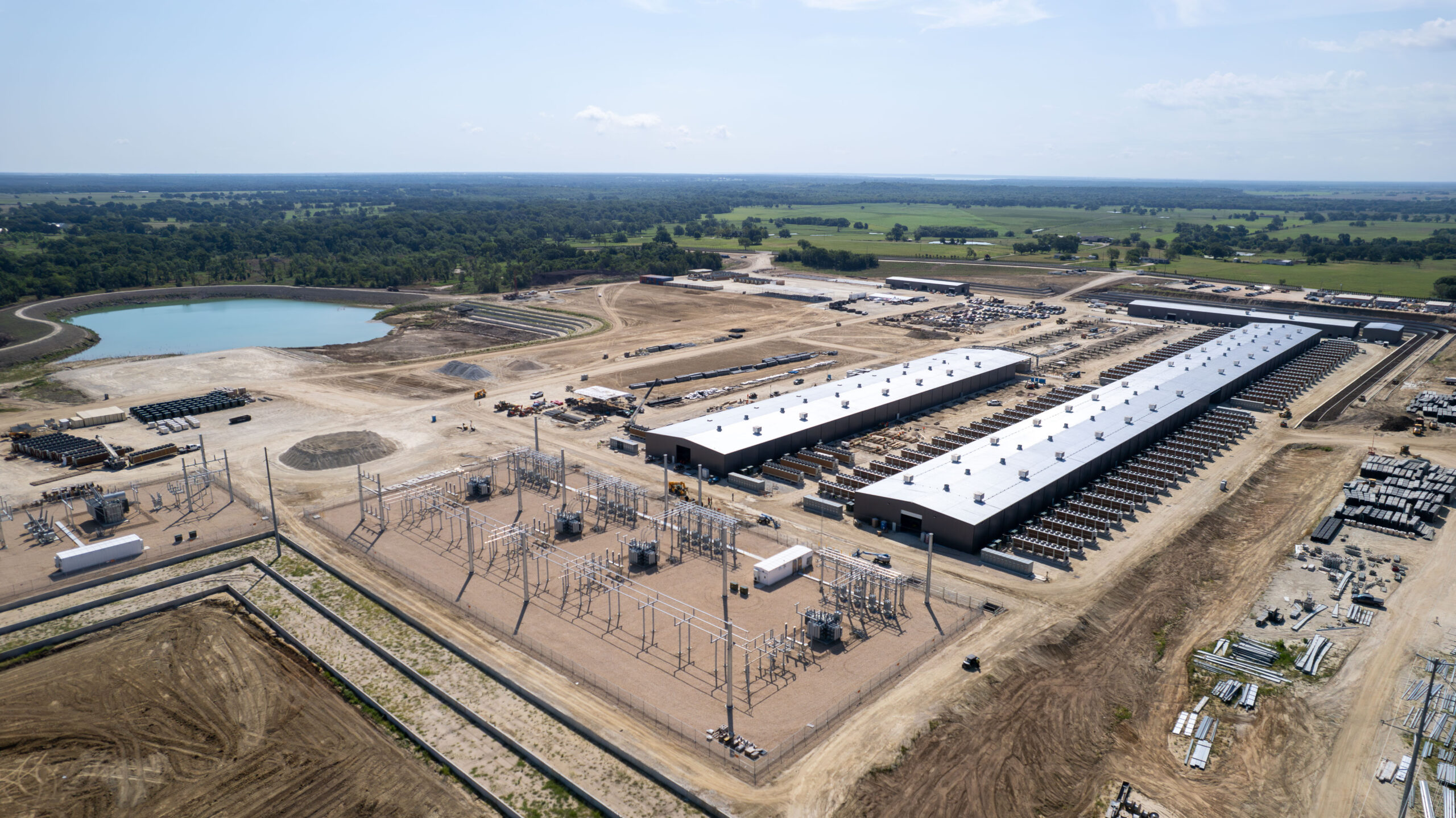 Riot Platforms' Corsicana mining campus during development