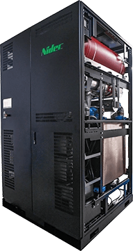 Nidec NIR3.0 in-row coolant distribution unit displayed for OCP Global Summit 2026.