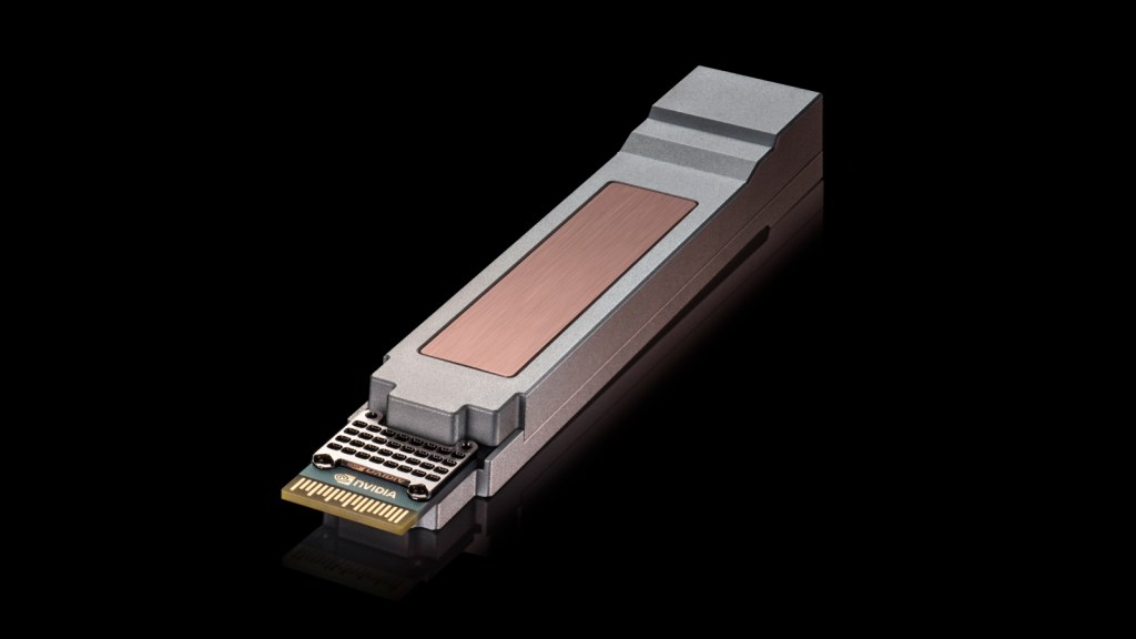 Official NVIDIA image showing the Ultra-Dense Small Form Factor Pluggable optics hardware announced with Cisco.