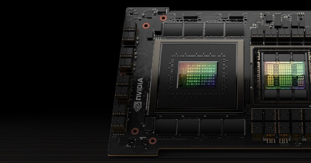 Official NVIDIA image of the GH200 Grace Hopper Superchip combining Grace CPU and Hopper GPU silicon on one board.