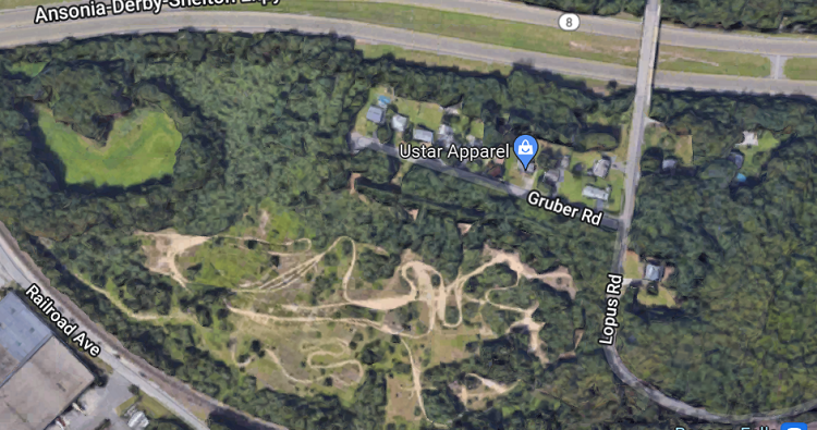 Satellite aerial of the former Beacon Falls quarry site, not a completed data center