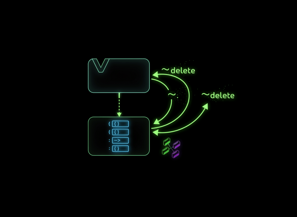 Technical illustration of a C++ base and derived class hierarchy releasing resources in correct destruction order.