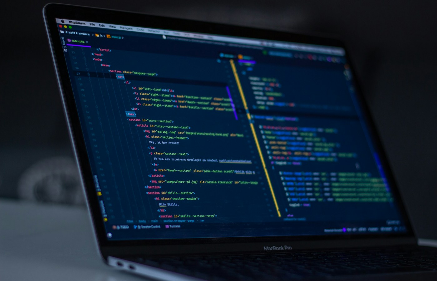 Python source code and logging output on a development workstation