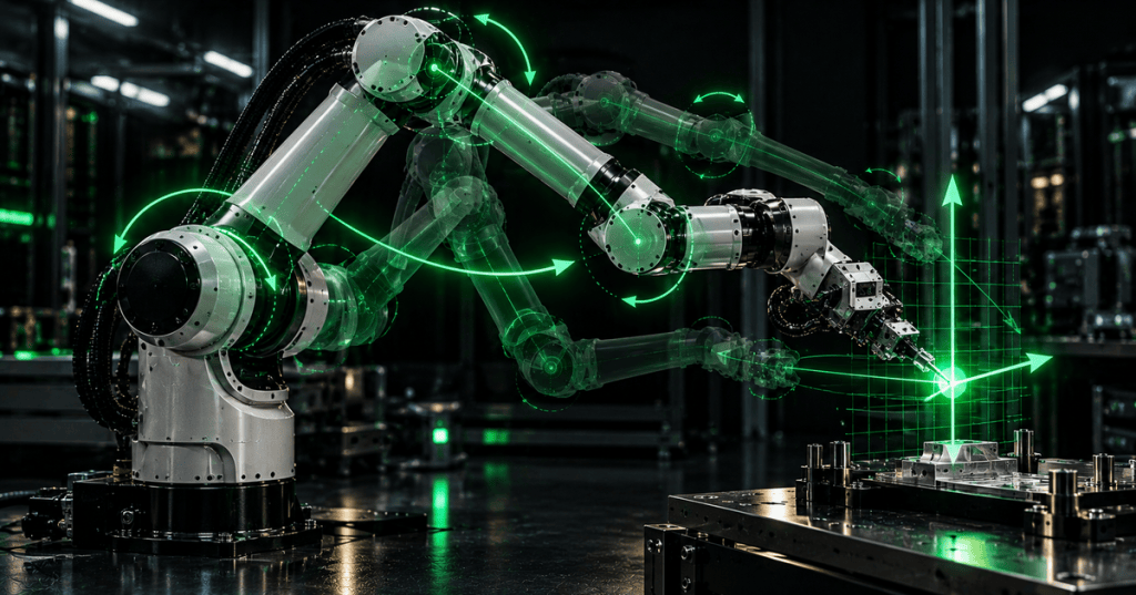 Redundant robotic arm demonstrating operational-space control and null-space posture motion